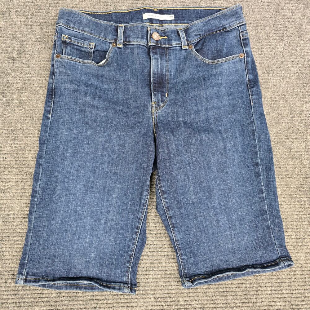 Levi’s Bermuda Shorts Womens 29 Blue Denim Mid Rise Stretch